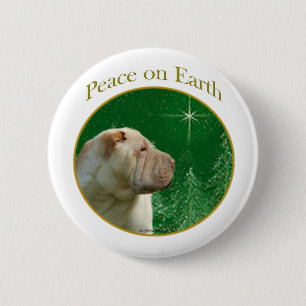 Chinesischer Shar-Pei-Frieden Button