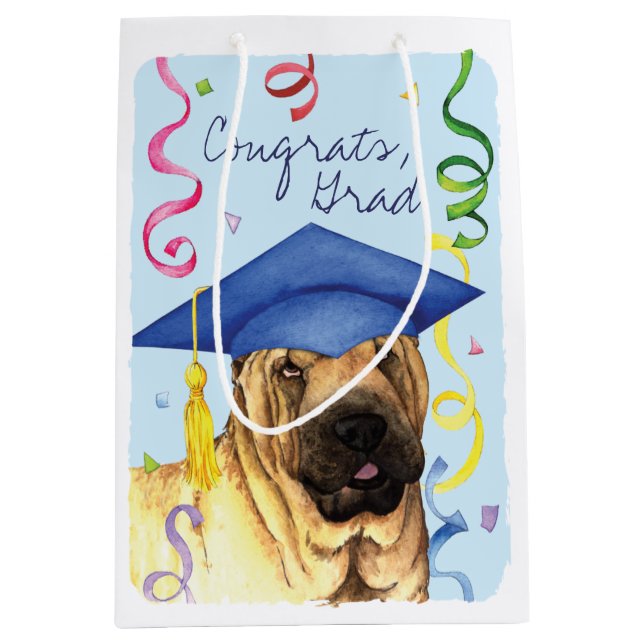 Chinesischer Shar-Pei-Graduat Mittlere Geschenktüte (Vorderseite)