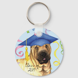 Chinesischer Shar-Pei-Graduat Schlüsselanhänger