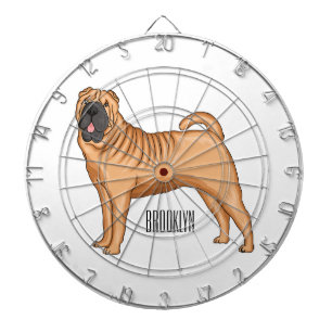 Chinesischer Shar-Pei-Hund-Cartoon Dartscheibe