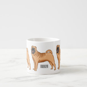 Chinesischer Shar-Pei-Hund-Cartoon Espressotasse