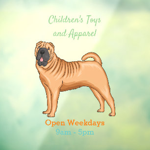 Chinesischer Shar-Pei-Hund-Cartoon Fensteraufkleber