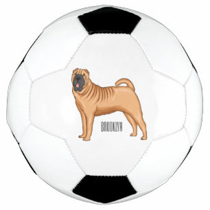 Chinesischer Shar-Pei-Hund-Cartoon Fußball