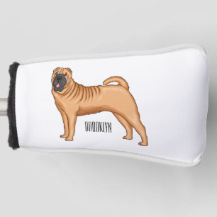 Chinesischer Shar-Pei-Hund-Cartoon Golf Headcover