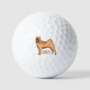 Chinesischer Shar-Pei-Hund-Cartoon Golfball