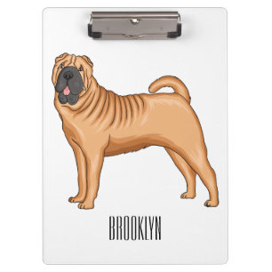 Chinesischer Shar-Pei-Hund-Cartoon Klemmbrett