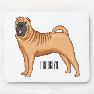 Chinesischer Shar-Pei-Hund-Cartoon Mousepad
