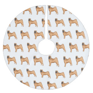 Chinesischer Shar-Pei-Hund-Cartoon Polyester Weihnachtsbaumdecke