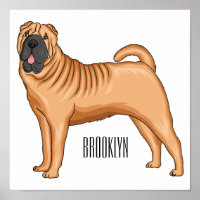 Chinesischer Shar-Pei-Hund-Cartoon