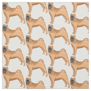 Chinesischer Shar-Pei-Hund-Cartoon Stoff