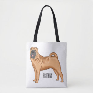 Chinesischer Shar-Pei-Hund-Cartoon Tasche