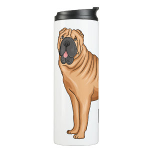 Chinesischer Shar-Pei-Hund-Cartoon Thermosbecher