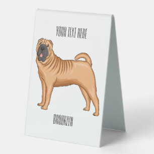 Chinesischer Shar-Pei-Hund-Cartoon Tischaufsteller