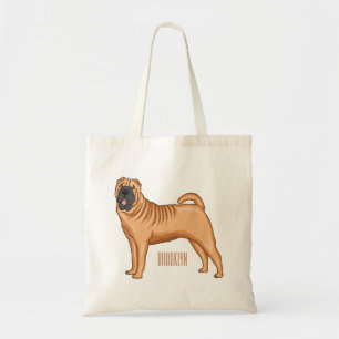 Chinesischer Shar-Pei-Hund-Cartoon Tragetasche