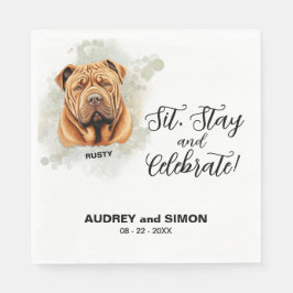 Chinesischer Shar Pei Wedding, Bleibe & Feiern Serviette