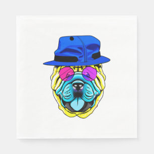 Chinesischer Sharpei Welpe Hund Colorful Shar Pei Serviette