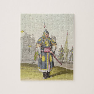 Chinesischer Soldat im vollen Kampfkleid,