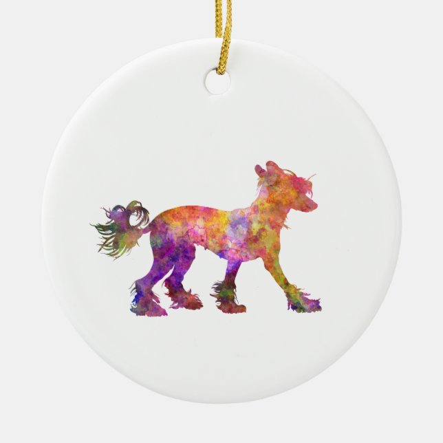 Chinesischer Stachelhund 01 in Aquarell 2 Keramikornament (Vorne)
