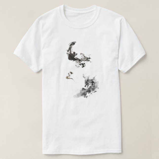 Chinesischer T - Shirt für den Schwarzen Drachen - (Design vorne)