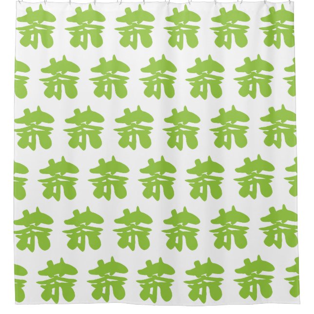Chinesischer Tee aus Hanzi/Kanji Duschvorhang (Vorderseite)