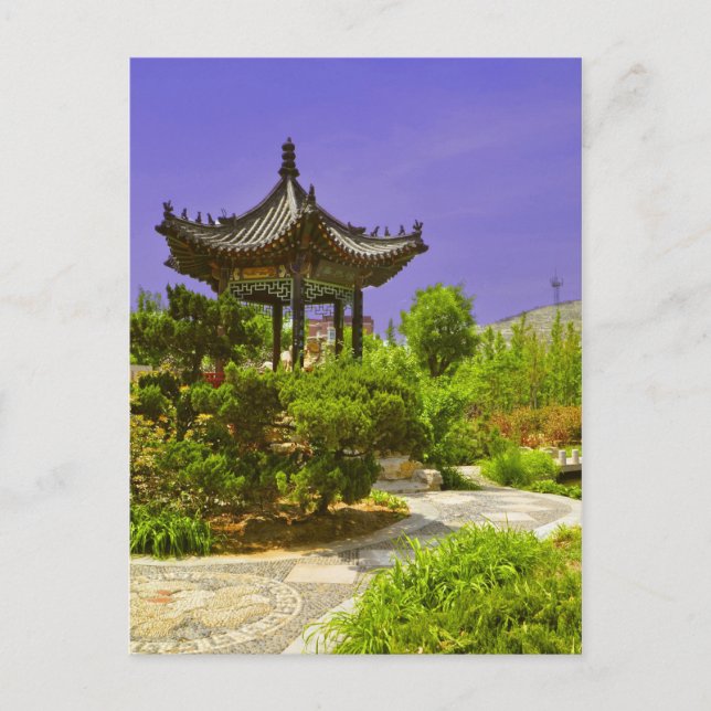 Chinesischer Tempel in China Postkarte (Vorderseite)