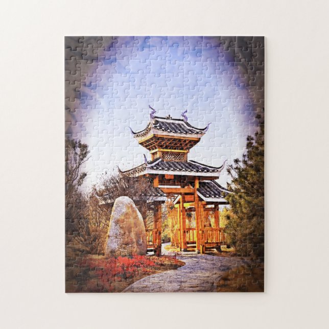 Chinesischer Tempel Jigsaw Puzzle Design (Vertikal)