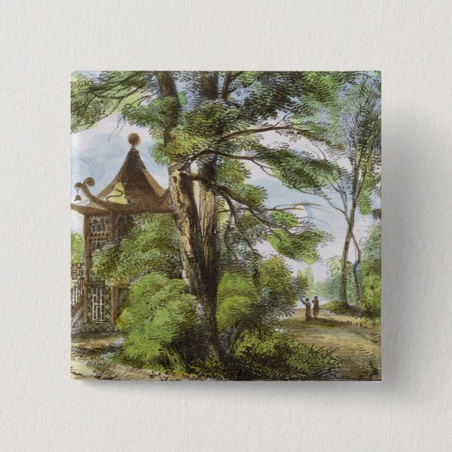 Chinesischer Tempel, Kew arbeitet im Garten, Button (Vorderseite)
