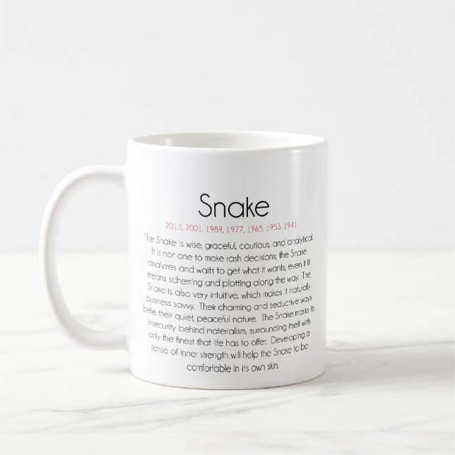 Chinesischer Tierkreis (Jahr der Schlange) 2 Kaffeetasse (Links)