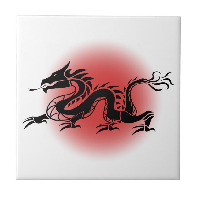 Chinesischer traditioneller Drache Fliese (Vorderseite)