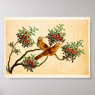 CHINESISCHER Vintager Naturstil Poster