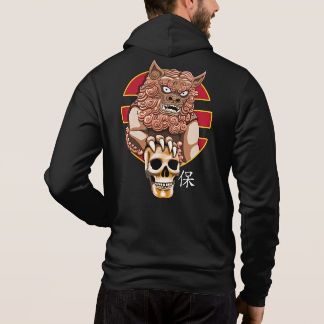 Chinesischer Wächter Löwe - Foo Dog Hoodie (Rückseite)