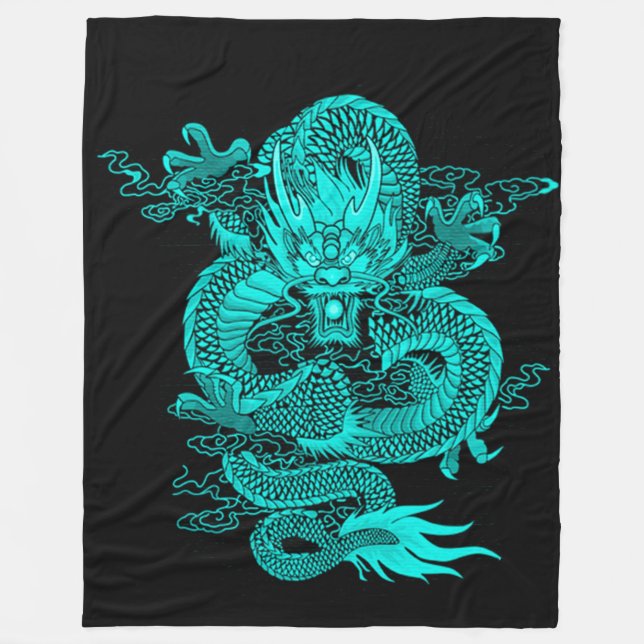 Chinesischer Wasser-Kaiser-Drache Fleecedecke (Vorderseite)