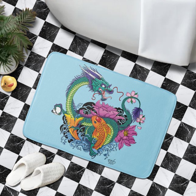 Chinesischer Wasserdrache Koi Fisch Badematte (Von Creator hochgeladen)