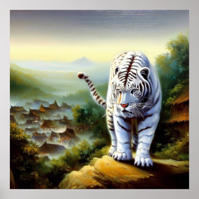Chinesischer Weißtiger (12) Poster (Vorne)