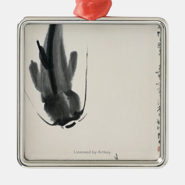 Chinesischer Wels Silbernes Ornament (Vorne)