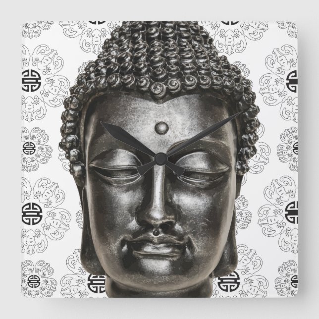Chinesischer Zen Buddha Wall Uhr (Vorderseite)