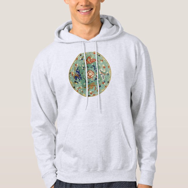 Chinesischer Zirkel Blau grün Hoodie (Vorderseite)