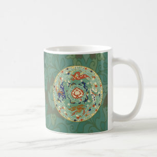 Chinesischer Zirkel Blau grün Kaffeetasse