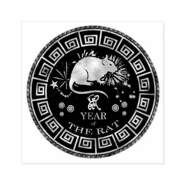 Chinesischer Zodiac Rat-ID542 Gummistempel (Prägung)