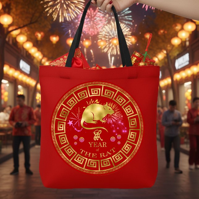 Chinesischer Zodiac Rat Red/Gold ID542 Tasche (Von Creator hochgeladen)