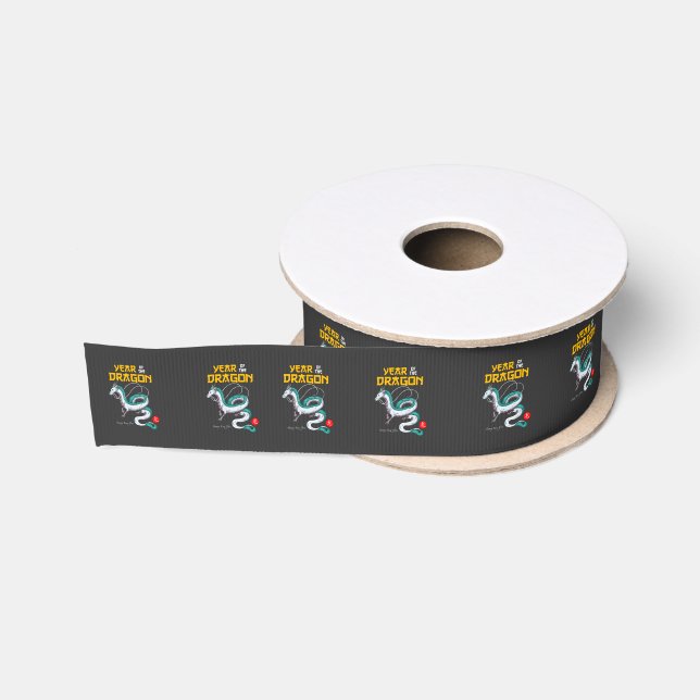Chinesischer Zodiakdrache 2024 Ripsband (Spule)