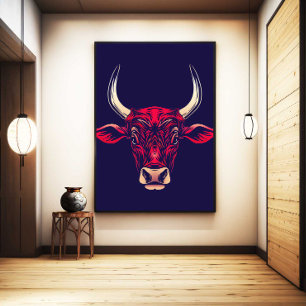 Chinesischer Zodiakus Ochsen Wandkunst Druck Japan Leinwanddruck