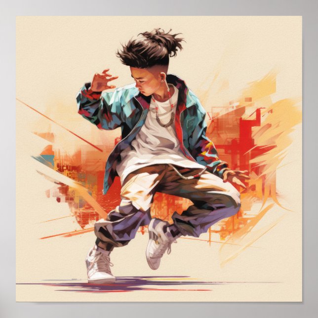 Chinesisches Angesagt-Hop-Tanzposter: Entdecken Poster (Vorne)