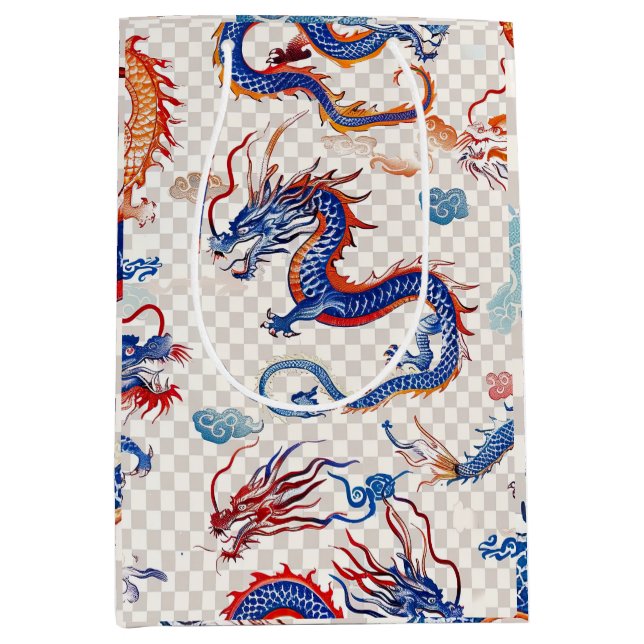 Chinesisches Blaues Fliegendrachenmedium Mittlere Geschenktüte (Vorderseite)