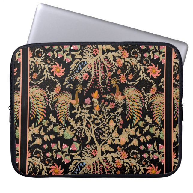 Chinesisches Blumenmuster mit schönen Vögeln  Laptopschutzhülle (Vorderseite)