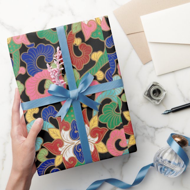 Chinesisches Blumenmuster-Wrap-Papier Geschenkpapier (Schenken)