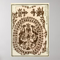 Chinesisches Brokat-Tapeten-Design von 1880