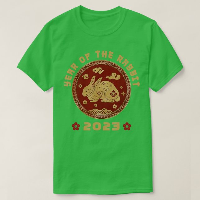 Chinesisches Dekor des Horoskop Neujahr des Rab T-Shirt (Design vorne)