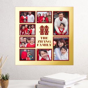 Chinesisches Doppelglücksspiel Red Gold Family Fot Foliendrucke