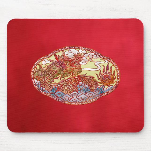 Chinesisches Drache-Medaillon Mousepad (Vorne)